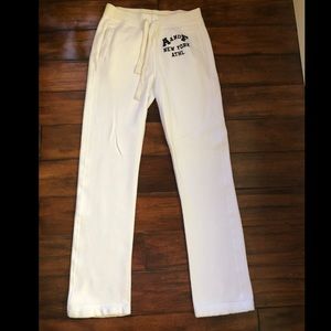 Abercrombie Fitch White Sweat Pants